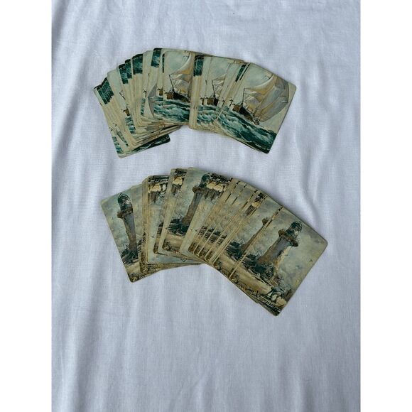 Vintage Leather Playing Card Case, Black, Two Deck Case, Cards Included - Picture 3 of 6